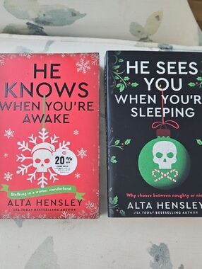 He Knows / He Sees You Holiday Thriller Duo - Red & Black Covers